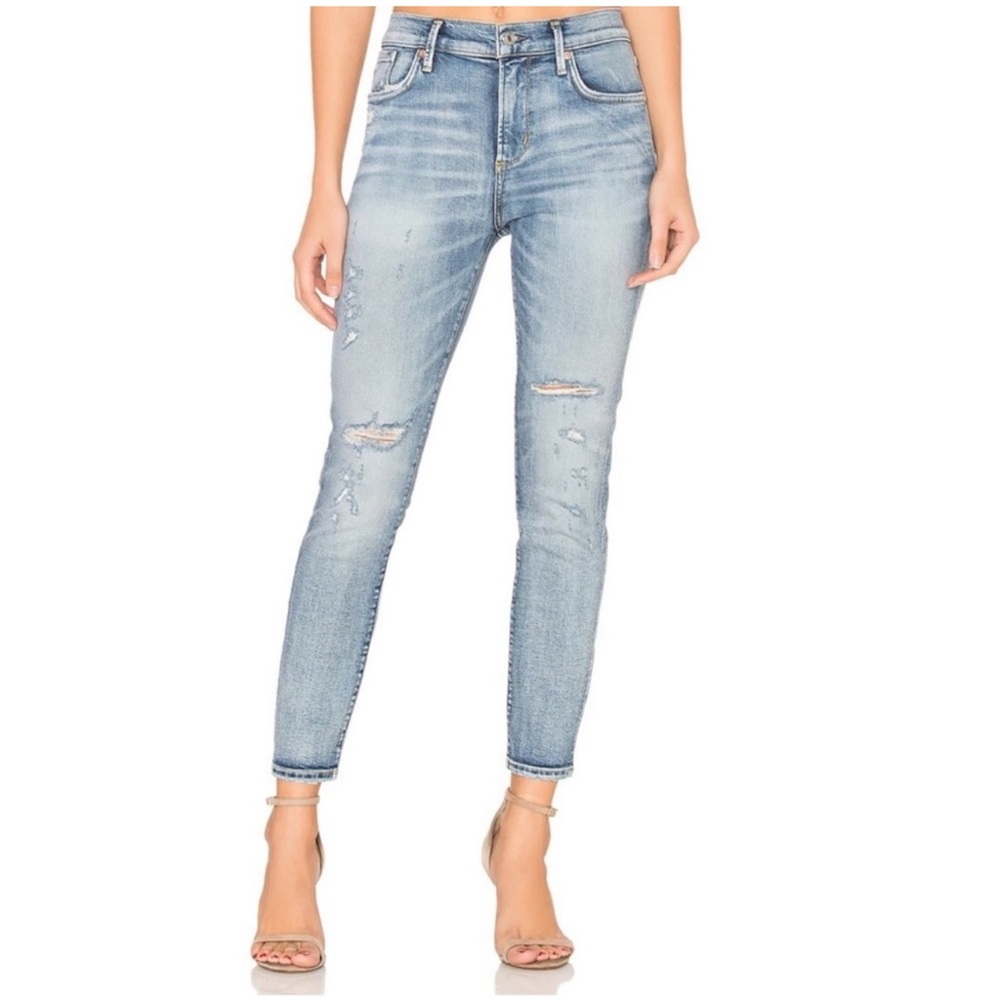 Agolde cropped distressed jeans